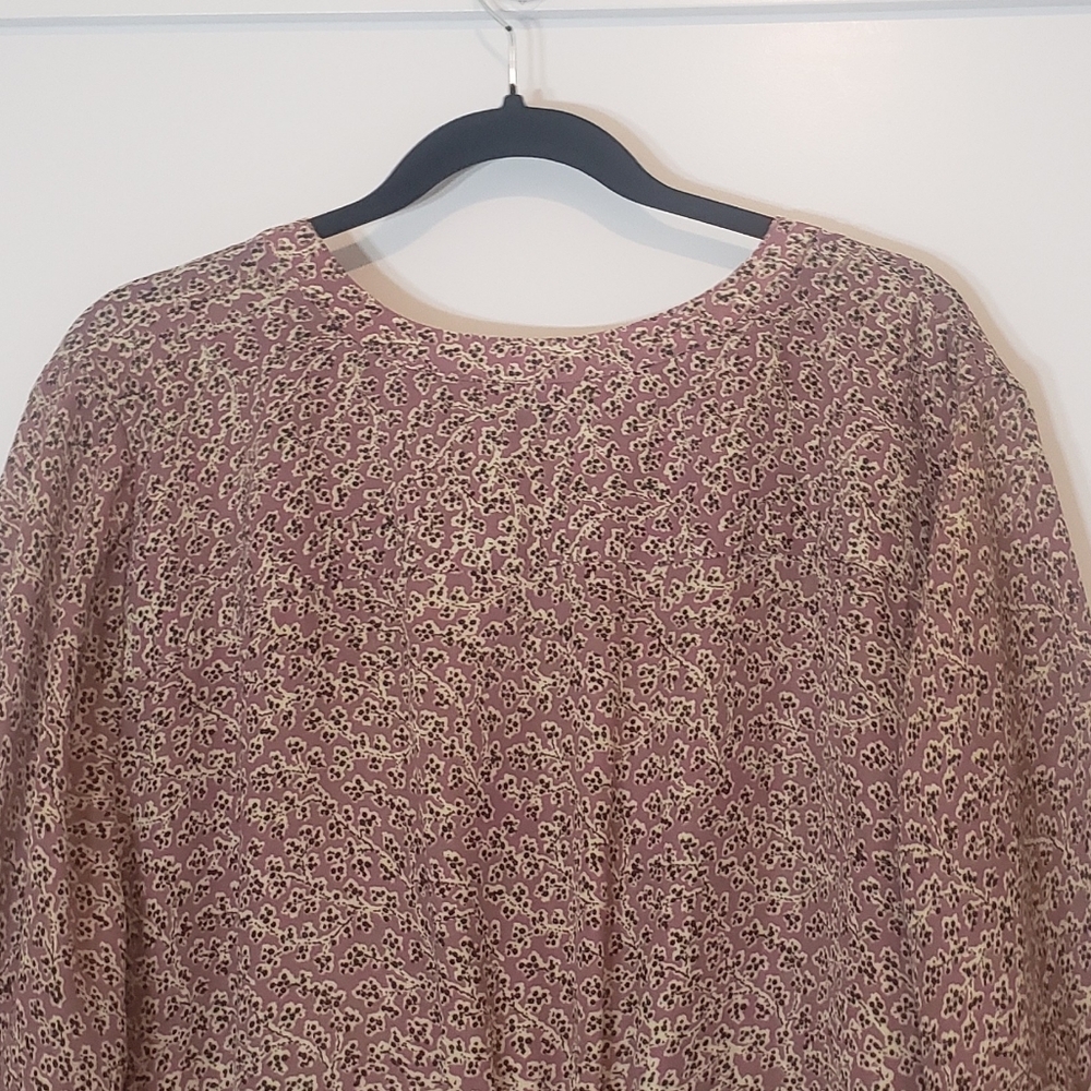 Lands End' Button Up T Mini Dress Floral 3/4 Sleeve L Size 3X 24W-26W - Picture 12 of 14
